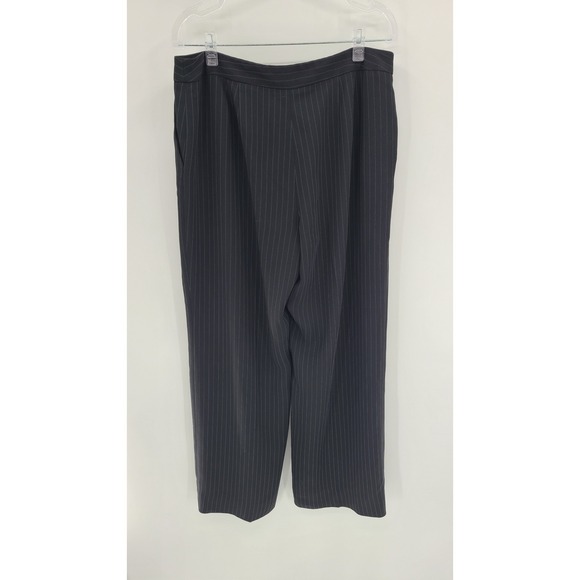 Ann Taylor LOFT Women Laura Pinstripe Dress Pants Size 12 Black Gray Work Lined - Picture 5 of 8